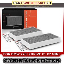 2x Activated Carbon Cabin Air Filter for BMW i3 i3s X1 X2 Mini Cooper Countryman