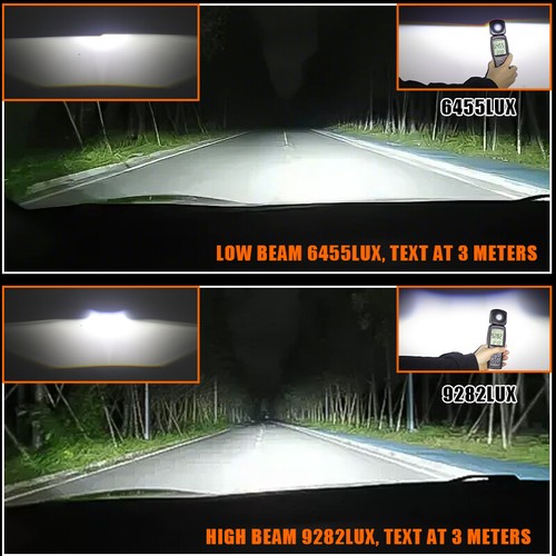 2.5" inch Bi LED Projector Lens Angel Eyes Halo Hi/Lo Beam Headlight Retrofit - Picture 8 of 14