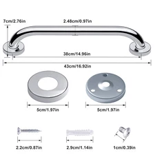 2 Pack Stainless Steel Shower Grab Bar Bathroom Safety Shower Handle for Elderly