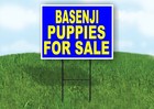 Basenji Puppies For Sale Yellow Blue Yard Sign Road with Stand Lawn Sign