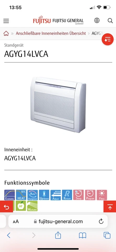 Klimaanlage Inneninverter AGYG14LVCA - Bild 2 von 2