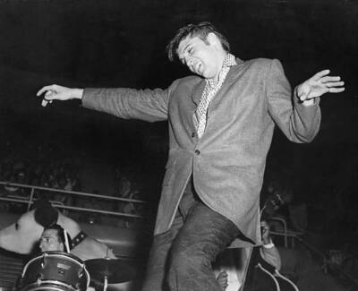 Singer Elvis Presley during a performance 1960s TV Photo