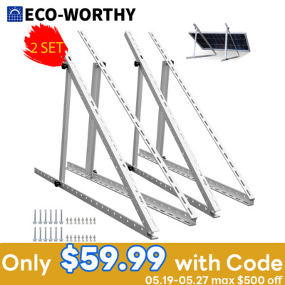 ECO-WORTHY 45 inch Adjustable Solar Panel Tilt Mounting Rack Bracket (2 Set) RV