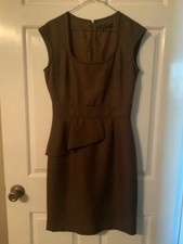 🌸 Antonio Melani Ladies Brown Sleeveless Polyester Shift Dress Size 4 (D6) 🌸