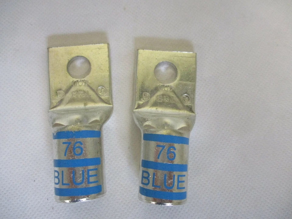 NEW BOX OF 2 THOMAS BETTS 54116 COPPER LUG 1/2" HOLE 400 BLUE DIE COMPRESSION - Image 2 of 2