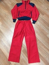Tuta intera vintage anni 80 LL BEAN YOUTH SCI SHELL rosso blu mezza zip pantaloni made in USA L