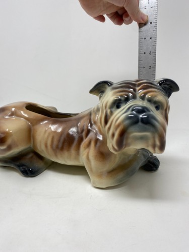 Vintage MCM Ceramic Glazed Pottery Bulldog Planter 14" Long X 8" Wide X 6.5 Tall - Picture 14 of 14