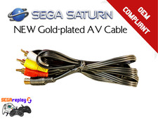 NEW, Sega Saturn Gold-plated, S-Video AV RCA Composite Cable - US SELLER 