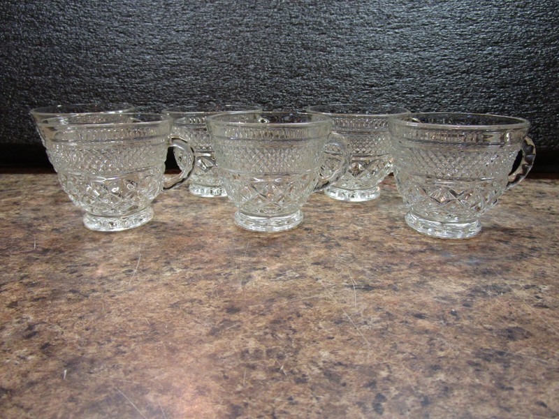 Vintage Wexford by Anchor Hocking Punch Cups Pressed Glass