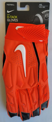 Unisex Size 4XL Orange Black Nike D-Tack Football Gloves CK2926-872