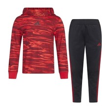 adidas Little Boys 2-pc. Pant Set Better Scarlet 4