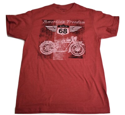 Sonoma Mens Route 68 American Freedom Motorcycle Red Shirt New Small