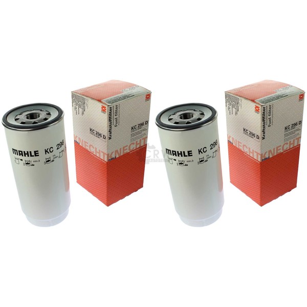 2X Mahle / Knecht KC 296D Kraftstofffilter Filter Fuel-image