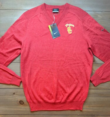 NWT Nike Golf Tour Performance Red Sweater V Neck Men s Size M USC Trojans Pac12