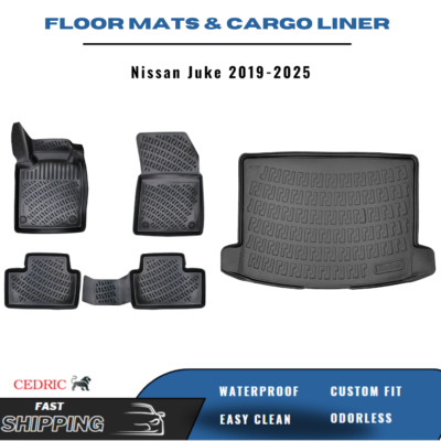 Car Floor  Mats & UPPER Cargo Liner for Nissan Juke 2019-2025 (F16) 3D FULL Set