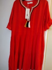 Momsoon  Dress Made In India 100%viscose Color Orange Size M  Boho Dress