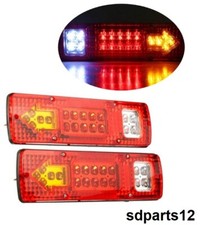 2x Fanali Posteriori LED 12V 19 LED 5 Funzioni Rimorchio Camper Caravan