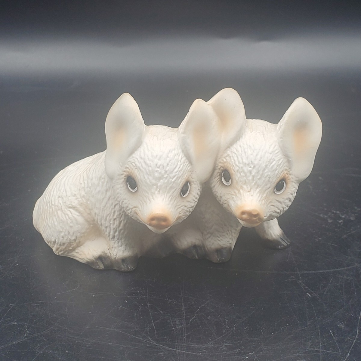 RARE WHITE Ceramic Piglets Harvey Knox Hand Painted Figurine HK