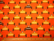 Michael Miller Fabric By Half-Yard Yellow Brn Race Car Orange Premium Cotton N C