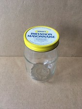 Vintage 1975 KRAFT IMITATION MAYONNAISE Glass Jar w/Lid, Owen-Illinois 6 3/8