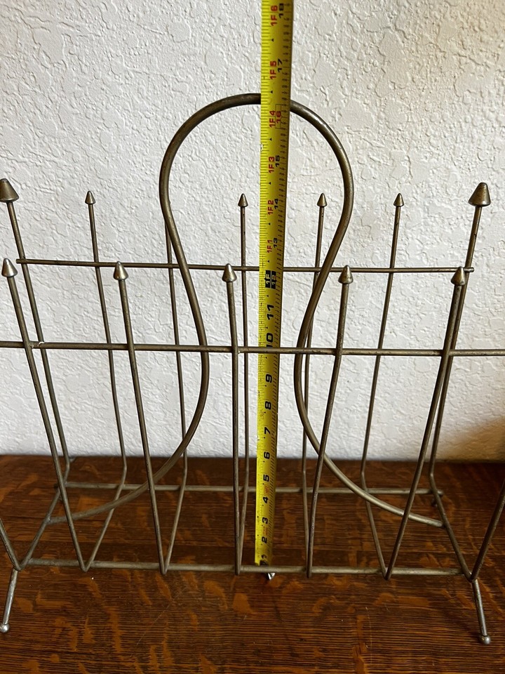 Vintage Mid Century Modern Atomic Magazine Rack / Vinyl Album Rack