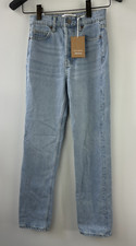 NWT Reformation Jeans Cynthia High Rise Straight Jeans Tahoe Light Wash Blue 23