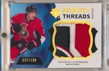 2012-13 Ultimate Collection Debut Threads Patch Jakob Silfverberg /100 Senators