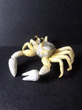 Handmade Hand-painted 4" Gray & Yellow Ghost Crab Crustacean Figurine Replica