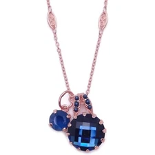 Mariana Electric Blue Rose Gold Duo Pendant Necklace Royal Blue 255255 NWT