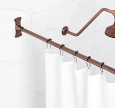 Signature Hardware SH555004ORB 72" Straight Brass Shower Rod Oil Rubbed Bronze