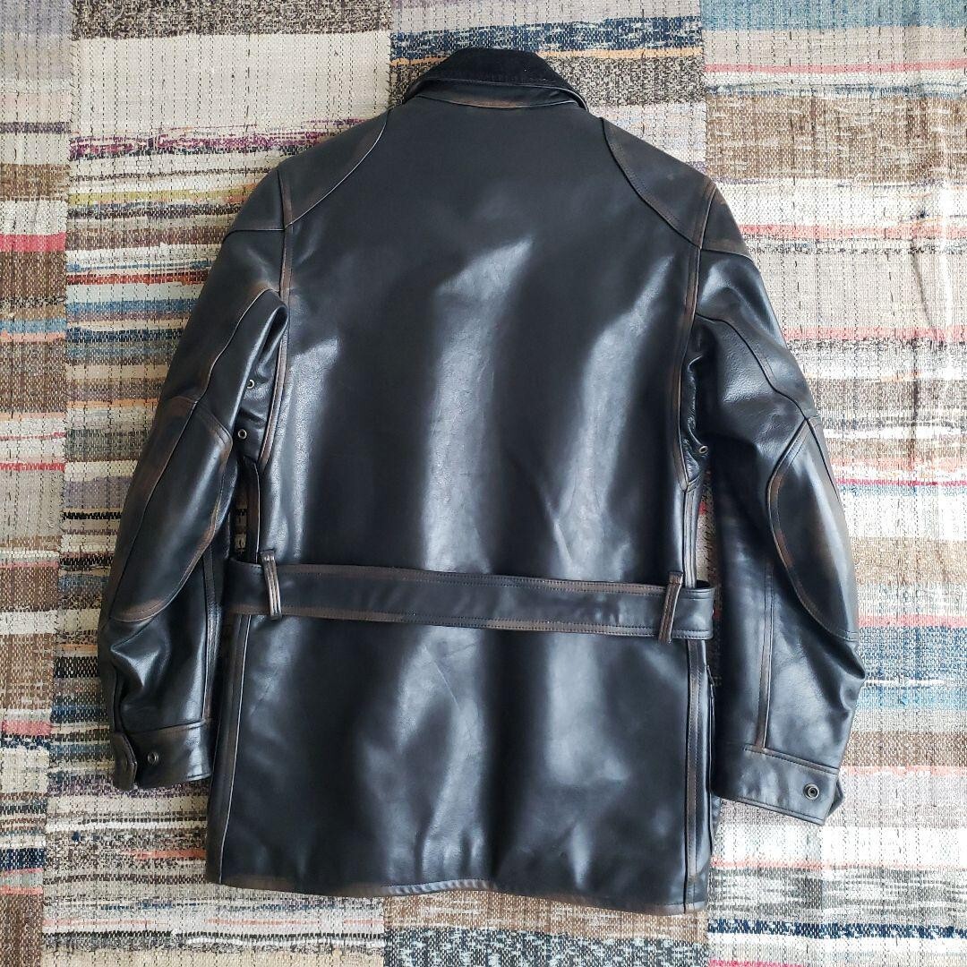 POLO RALPH LAUREN Motorcycle Jacket Horsehide Leather Men's Size S Brown Rare image 2