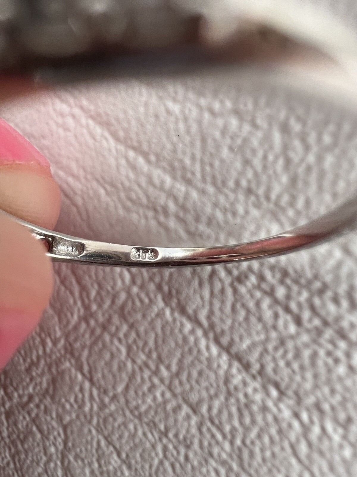 Tri-stone Ruby White Spinel Ring 925 Sterling Sil… - image 5