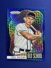2021 Panini Prizm #OS-4 Old School Blue Mojo #’d 124/199 ~ Eddie Mathews