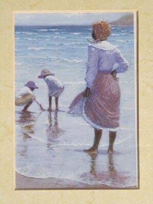 Leo Carty's Trio By The Sea Framed Wall Art Print Matted 