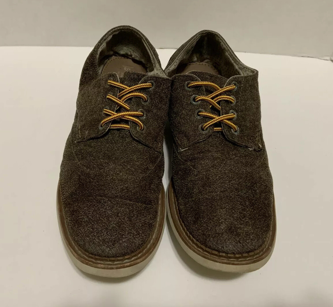 Toms Men\'s Charcoal Canvas Derby Shoes with Brown Trim TOMS 140914 Mens Gray Canvas Derby Oxfords Wingtip Cap Toe  main image 3