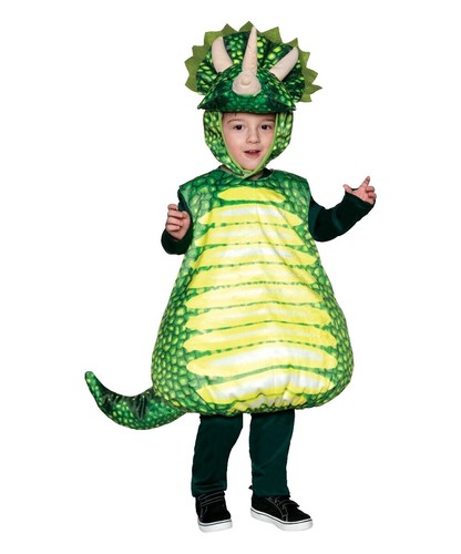 Déguisement Triceratops Bébé – Ensemble Capuche + Combinaison + Œuf Dino – Tailles 18-24 Mois à 5-7 Ans – Costume Halloween