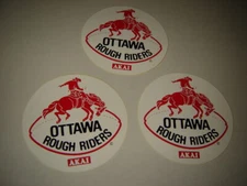 Ottawa Rough Riders CFL 3 vintage stickers from around 1979-1980 Akai sponsor