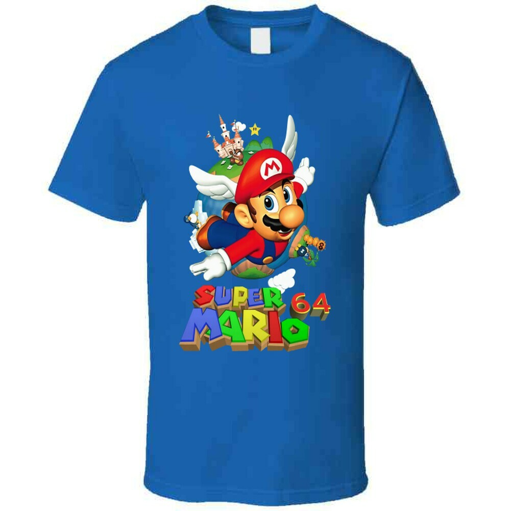 Super Mario 64 Super Mario Classic Box Art Retro Video Game T
