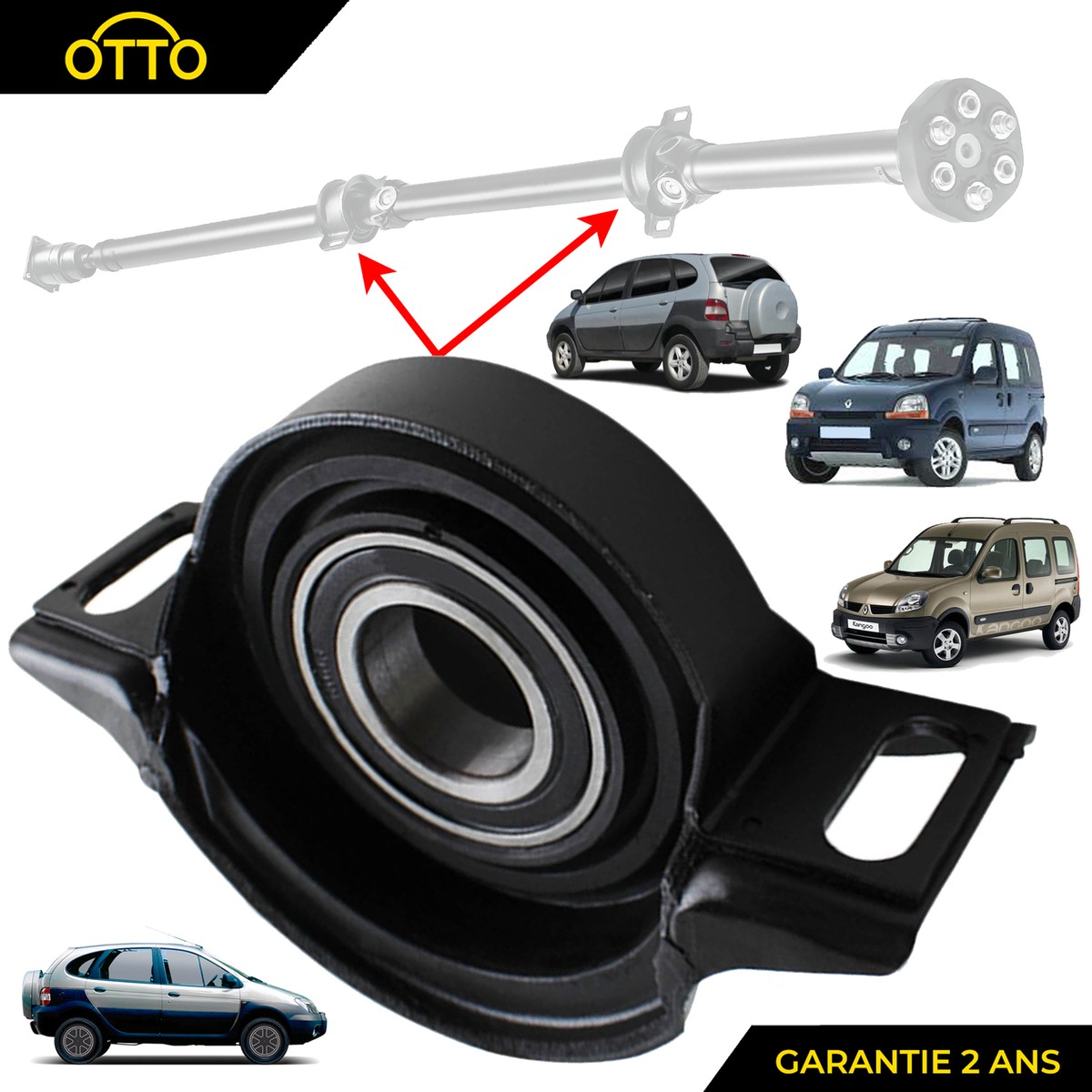 2 PALIER SUPPORT ARBRE DE TRANSMISSION Pour KANGOO 4x4 SCENIC