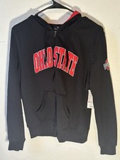 NWT Women's Small Black Ohio State Buckeyes Full-Zip Hoodie   COLOSSEUM