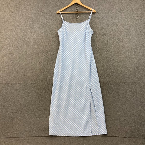 Cotton On Dress Womens Large Blue White Midi Sleeveless Slip 53028