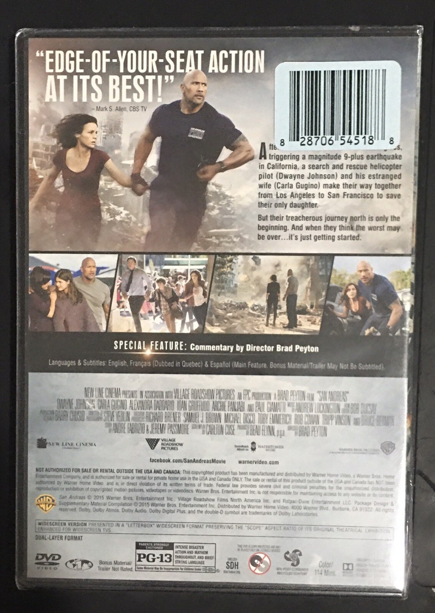 San Andreas (2015 DVD) Dwayne Johnson, Carla Gugino | eBay