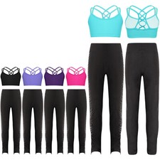 Girls Tracksuits Hip Hop Outfits Fashion Sweatsuits Teenager Crop Top Yoga Vest