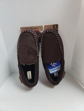 Dearfoams Brown Slippers Memory Foam No Sweat Comfort Men's Size S 7-8 Brand New