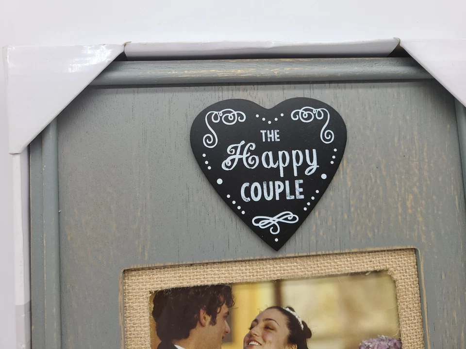 Marco de fotos de madera Malden The Happy Couple boda nuevo en paquete contiene foto de 4x6 Foto 4 de 4