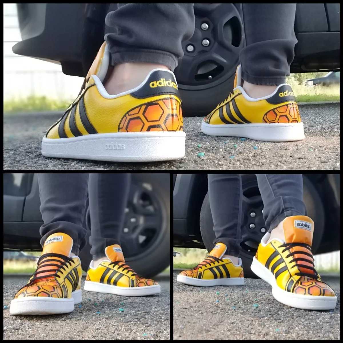 Adidas Shoes Women Size 6US Custom Hand Painted Bee Shoes