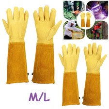 Heavy Duty Thorn Proof Gauntlet Gardening Long Gauntlets Cowhide Leather Gloves