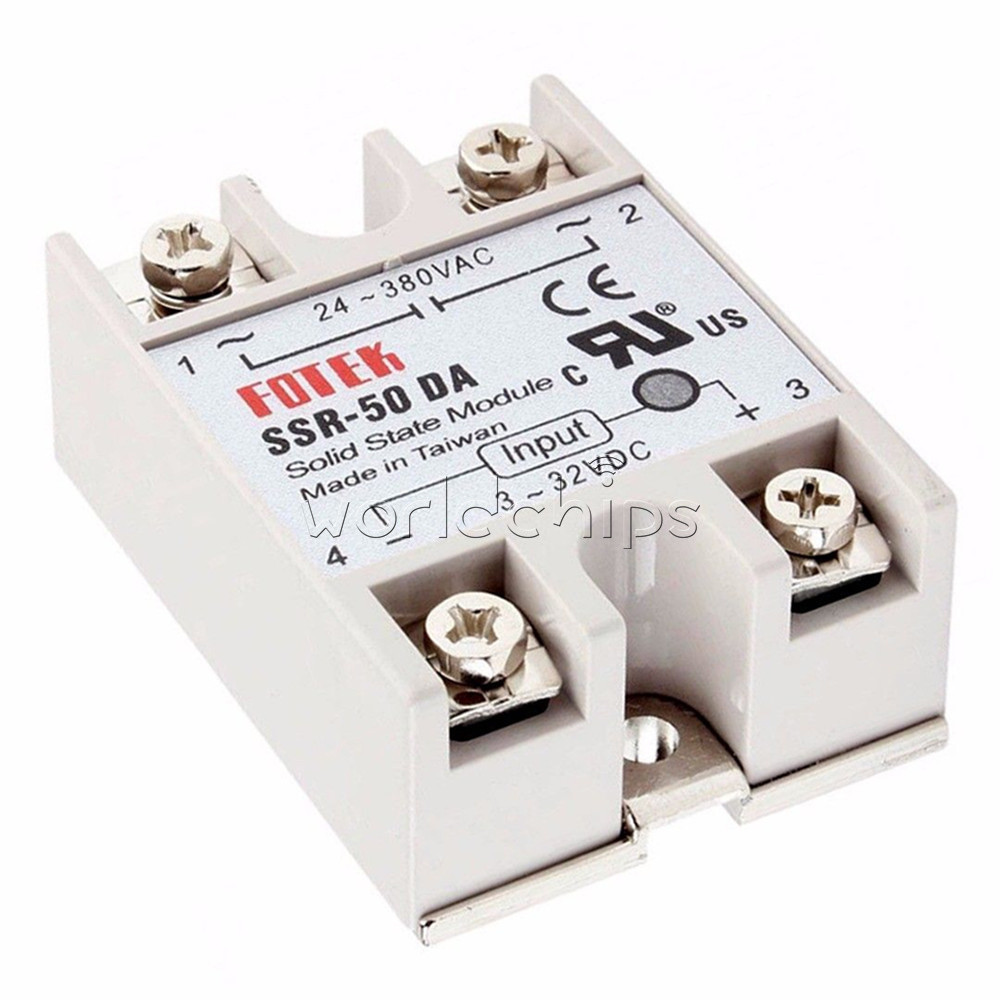 Solid State Relay DC-AC SSR-50DA 50A 3-32VDC To 24-380V AC Module Fast Switching Solid State Relay DC-AC SSR-50DA 50A 3-32VDC To 24-380V AC Module Fast Switching
