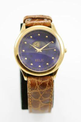 relic leather watch