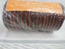 New Deco Mesh Wide Ribbon Brown Orange 5.5"x30' Wreath Halloween Fall Scarecrow